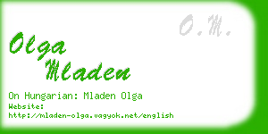 olga mladen business card